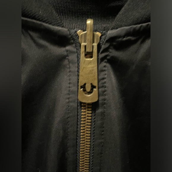 True Religion Embroidered Snake Design Reversible Bomber Jacket - Picture 7 of 15